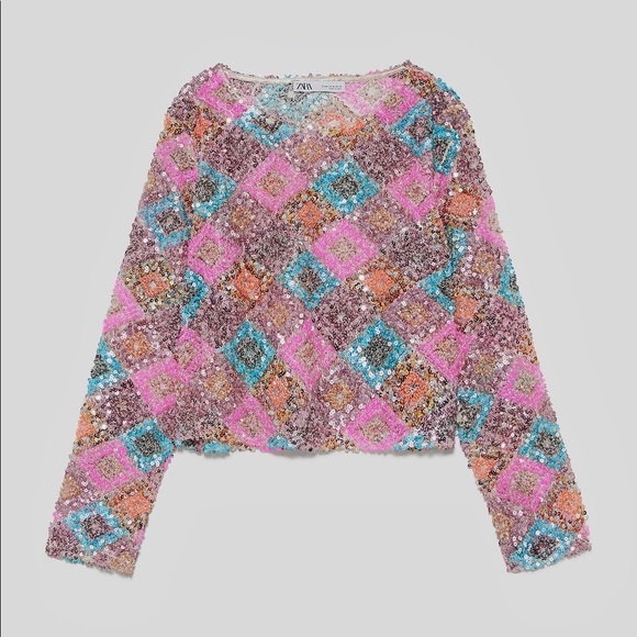 colorful sequin top
